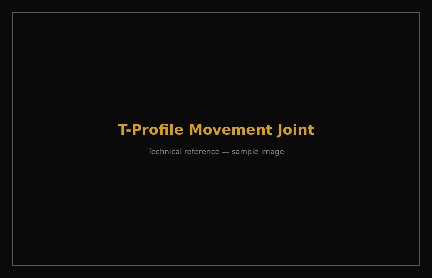 T-profile movement joint cross-section drawing with H and W dimensions